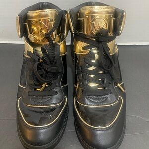Michael Kors Nikko Leather metallic High Top Sneaker Y2k Chunky Gorpcore9